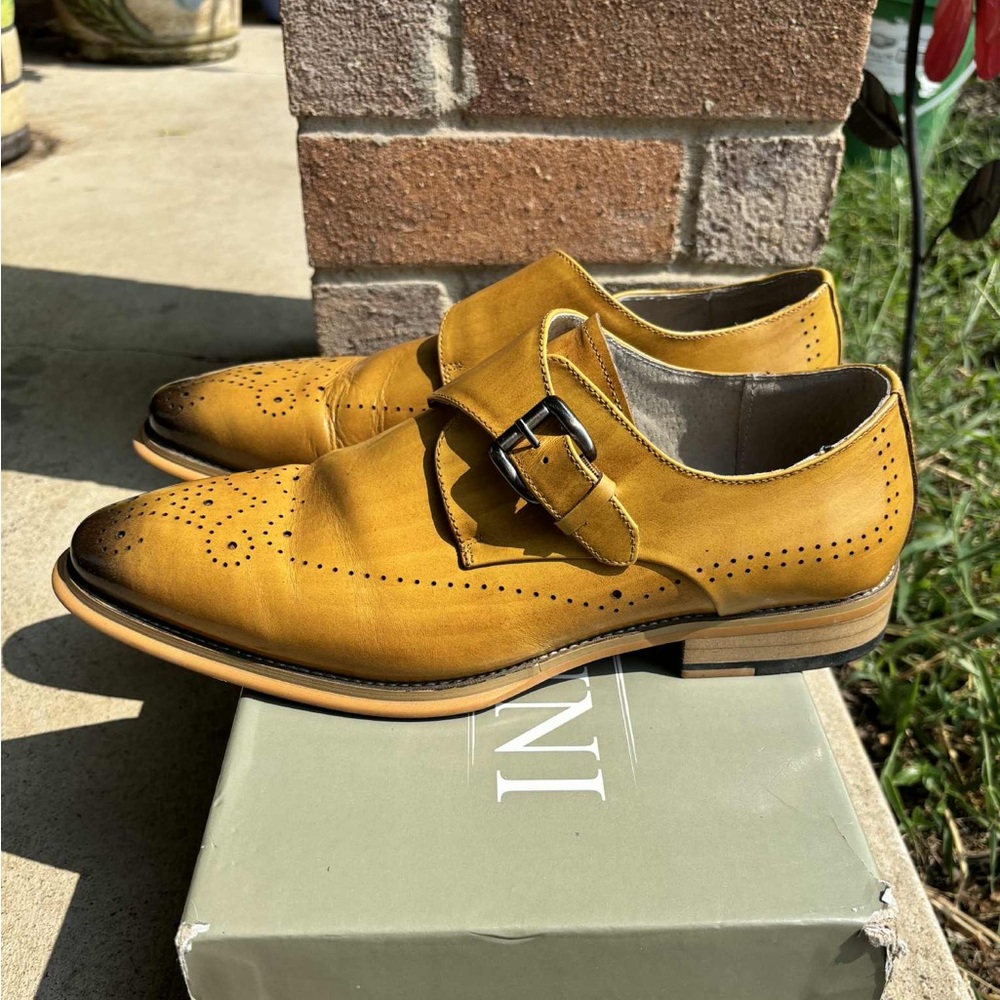 Giovanni Jeffery Scotch Leather Hand-made Monk Strap Dress Shoes